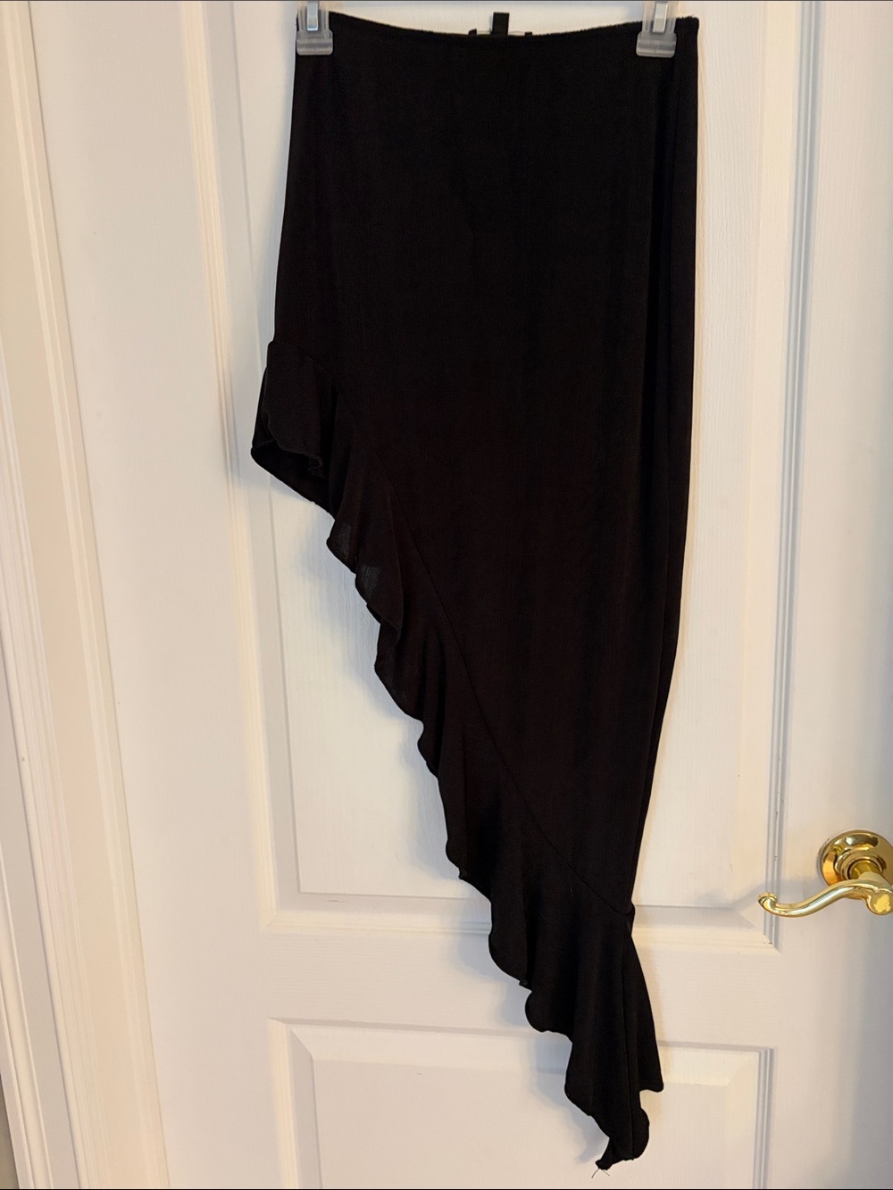 Fashion Nova Black Asymmetric Ruffle Skirt